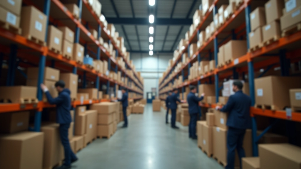 Logistiek centrum met orderpicking en pakketverwerking, werknemers aan het werk